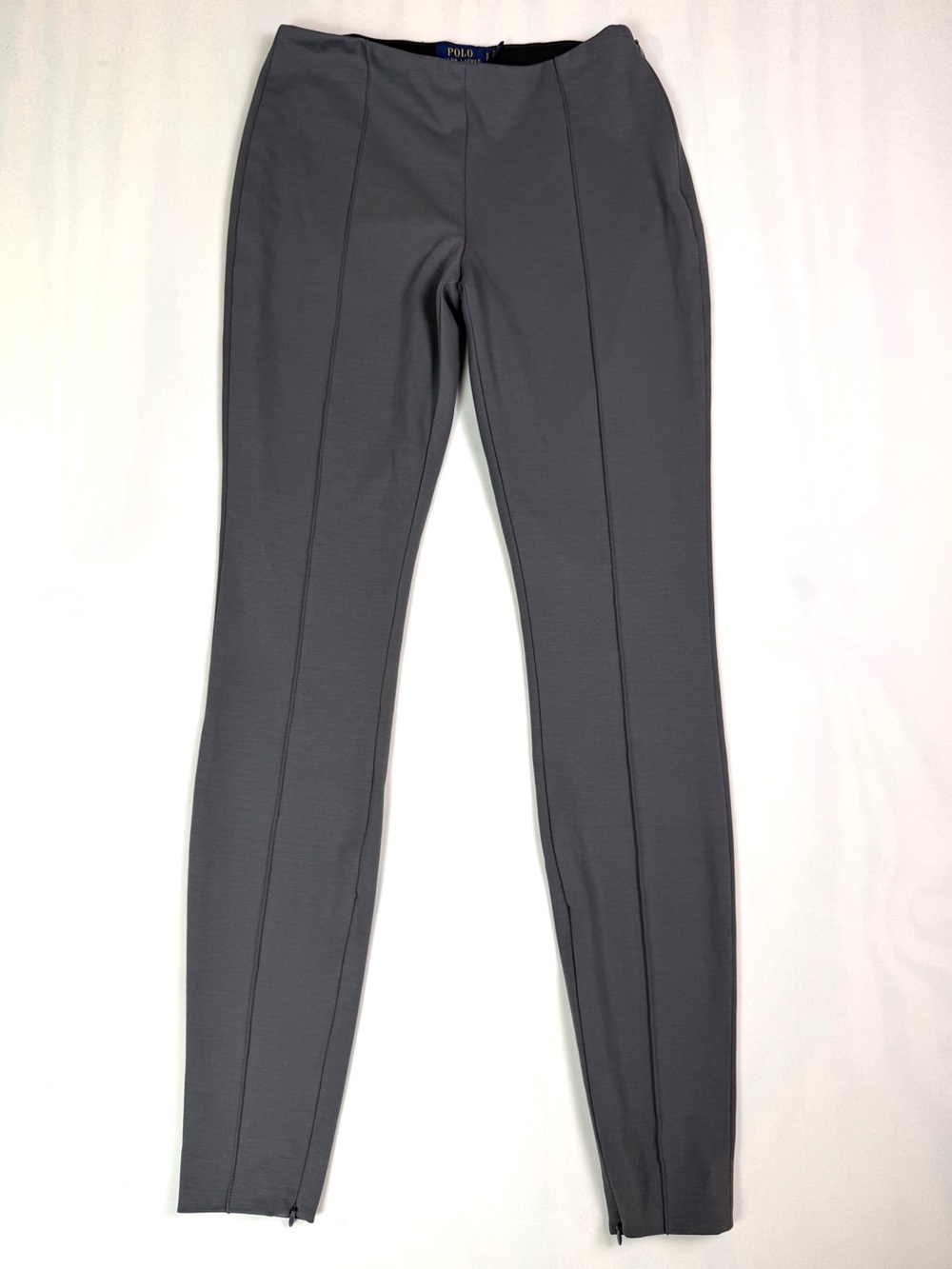 Polo Ralph Lauren Gray Skinny Front Seam Ankle Zip Pants Womens Small